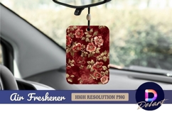Red floral pattern Air Freshener PNG Product Image 1