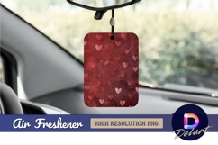 Valentine hearts on red grunge Air Freshener PNG Product Image 1
