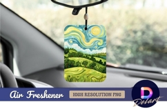 Starry night inspired landscape Air Freshener PNG Product Image 1