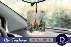 winter forest scene with falling Air Freshener PNG Product Image 1