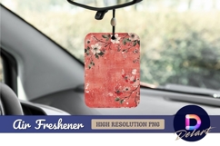 Floral branches on distressed coral Air Freshener PNG Product Image 1