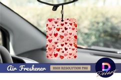 Watercolor hearts pattern on pink Air Freshener PNG Product Image 1