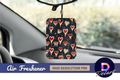 Whimsical hearts pattern on dark grunge Air Freshener PNG Product Image 1