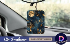 Golden halloween night with bats and moon Air Freshener PNG Product Image 1