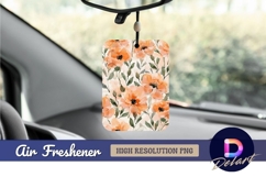 Watercolor orange poppy floral Air Freshener PNG Product Image 1