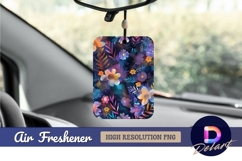 Colorful floral pattern Air Freshener PNG Product Image 1