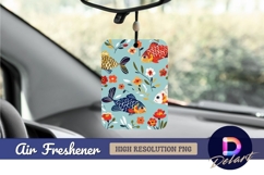 Colorful fish and floral Air Freshener PNG Product Image 1