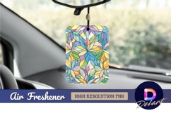 Colorful abstract floral stained glass Air Freshener PNG Product Image 1