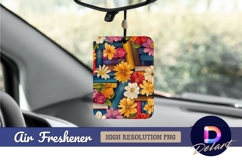 Floral bookshelf illustration Air Freshener PNG Product Image 1