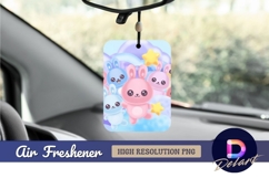 Cute cartoon rabbits with stars background Air Freshener Product Image 1