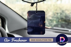 Dark night mansion bridge water Air Freshener PNG Product Image 1