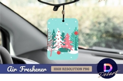 Colorful christmas trees and snowflakes Air Freshener PNG Product Image 1