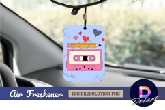 Cassette tape pencil hearts blue Air Freshener PNG Product Image 1