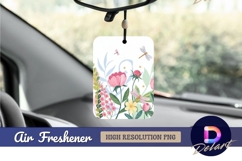 Floral pattern with dragonflies air freshener png Product Image 1