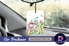 Watercolor pink peonies and yellow Air Freshener PNG Product Image 1