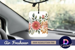 Watercolor floral border delicate rose Air Freshener PNG Product Image 1