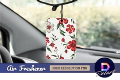 Floral pattern with red and white Air Freshener PNG Product Image 1