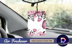 Pink flowers and butterfly watercolor Air Freshener PNG Product Image 1