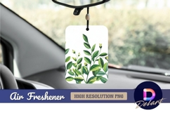 Watercolor green leaves and buds pattern Air Freshener PNG Product Image 1