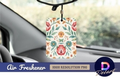 Watercolor floral pattern design air freshener png Product Image 1