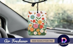 Colorful flower meadow with butterflies air freshener png Product Image 1