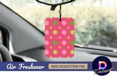 Pink background with colorful polka dots Air Freshener PNG Product Image 1