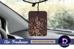 Floral pattern on brown background air freshener png Product Image 1