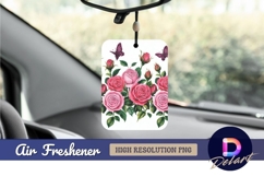 Watercolor roses and butterflies air freshener png Product Image 1