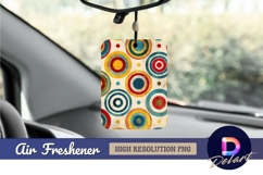 Retro circles pattern colorful abstract Air Freshener PNG Product Image 1
