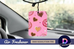 Pink pattern with hearts and donuts Air Freshener png Product Image 1