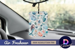 Watercolor mermaids pattern with pebbles Air Freshener PNG Product Image 1