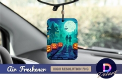 Halloween night walk with glowing pumpkins Air Freshener Product Image 1