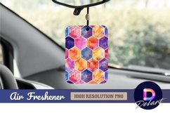 Watercolor hexagon geometric Air Freshener PNG Design Product Image 1