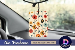 Retro floral pattern vintage inspired Air Freshener PNG Product Image 1