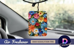 Colorful fabric flowers closeup Air Freshener PNG Design Product Image 1