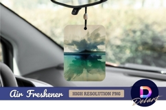 Watercolor mountain lake reflection Air Freshener png Product Image 1