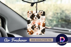 Cavalier king charles spaniels with floral Air Freshener PNG Product Image 1