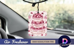 Watercolor cake with berries and roses Air Freshener PNG Product Image 1