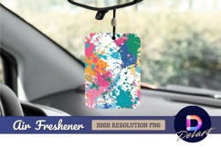 Colorful paint splatters on white Air Freshener PNG Design Product Image 1