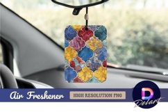 Colorful cracked tiles pattern background Air Freshener PNG Product Image 1