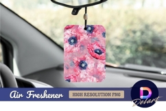 Pink poppy flowers pattern background Air Freshener PNG Product Image 1