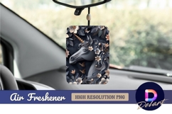 Elegant gray unicorn with floral Air Freshener PNG Product Image 1