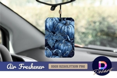 Blue pumpkins and leaves Air Freshener PNG Product Image 1