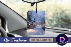 Snowy village christmas eve Air Freshener PNG Product Image 1