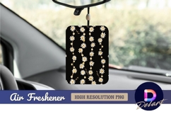 Daisy floral pattern on black background Air Freshener PNG Product Image 1
