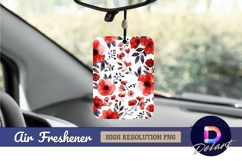 Red floral watercolor pattern air freshener png Product Image 1