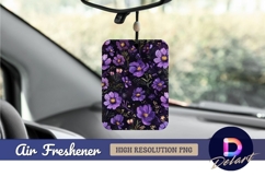 Purple flowers pattern dark floral Air Freshener PNG Product Image 1