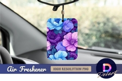 Floral pattern in blue purple violet Air Freshener PNG Product Image 1