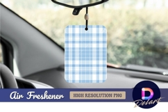 Light blue and white plaid pattern Air Freshener PNG Product Image 1