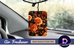 Elegant orange roses floral pattern Air Freshener PNG Product Image 1